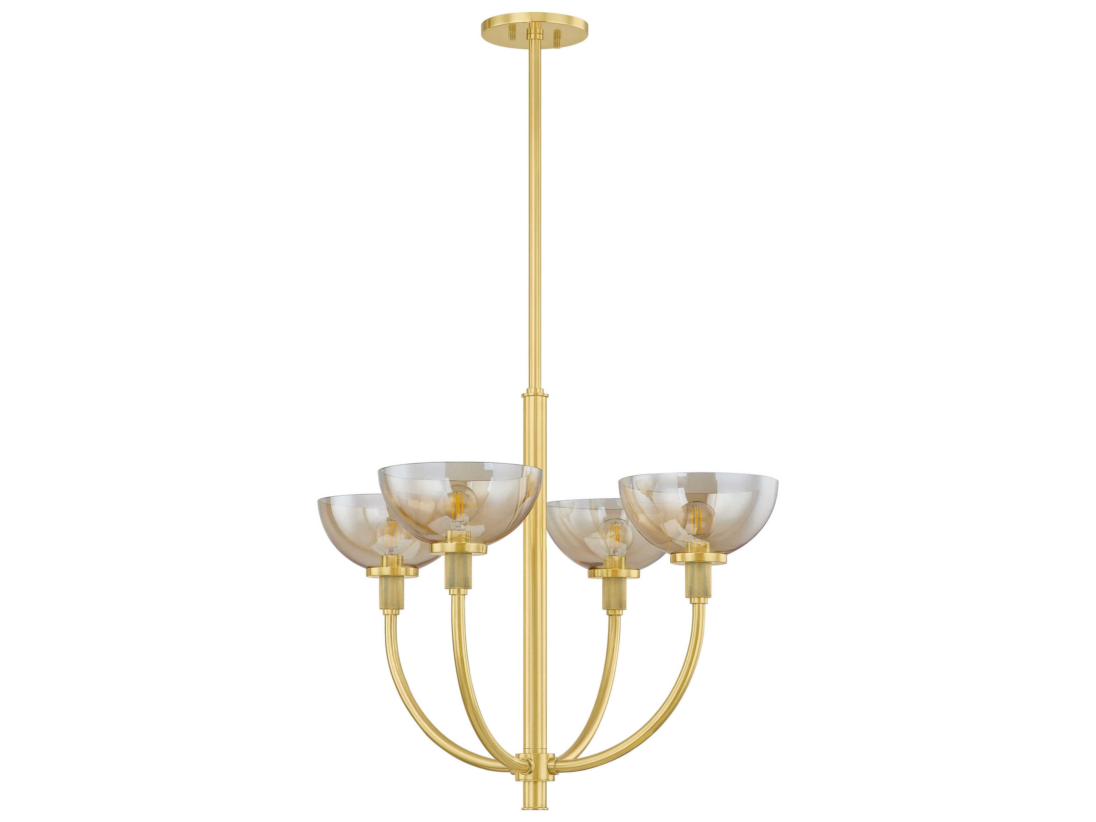Mitzi Eva 4-Light Aged Brass Bowl Candelabra Chandelier