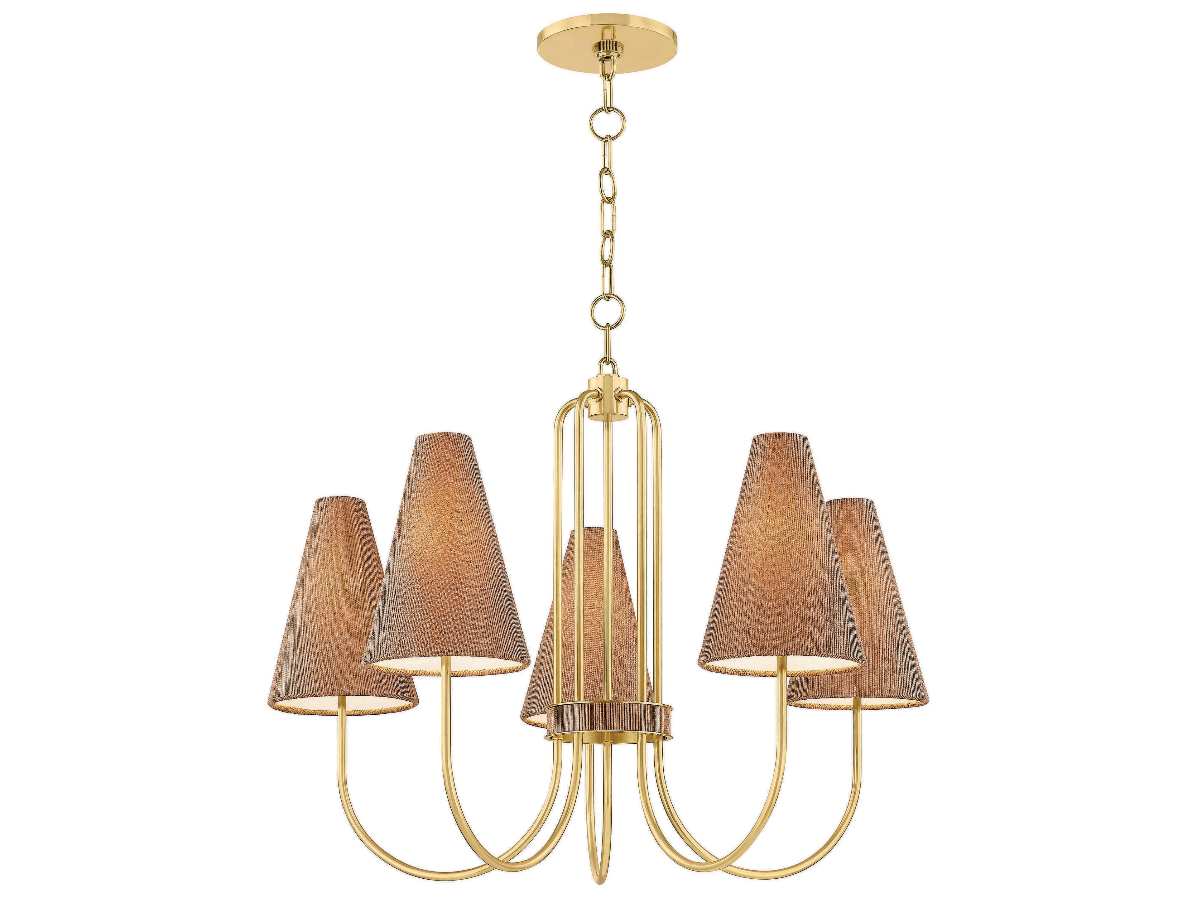 Mitzi Jessel 5-Light Aged Brass Candelabra Chandelier