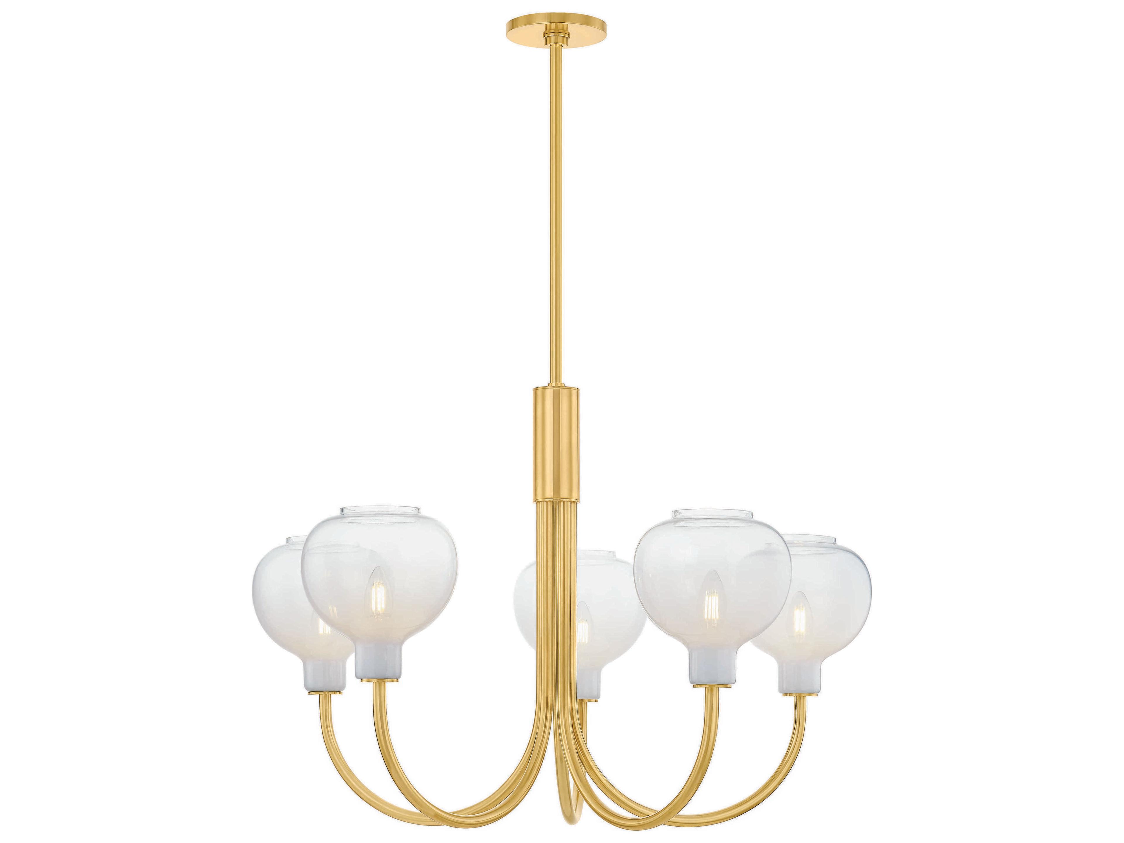 Mitzi Estelle 5-Light Aged Brass Round Chandelier