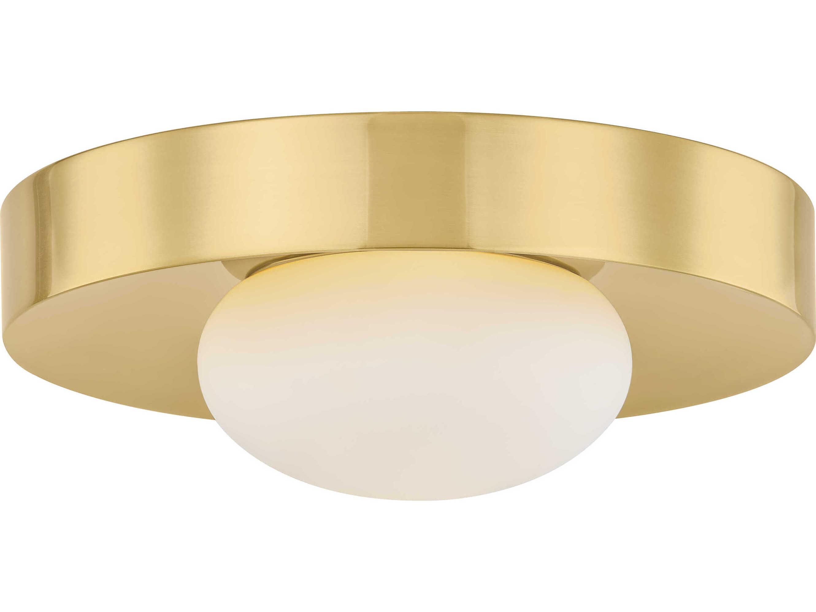 Mitzi Pepa 1-Light Aged Brass Round Flush Mount