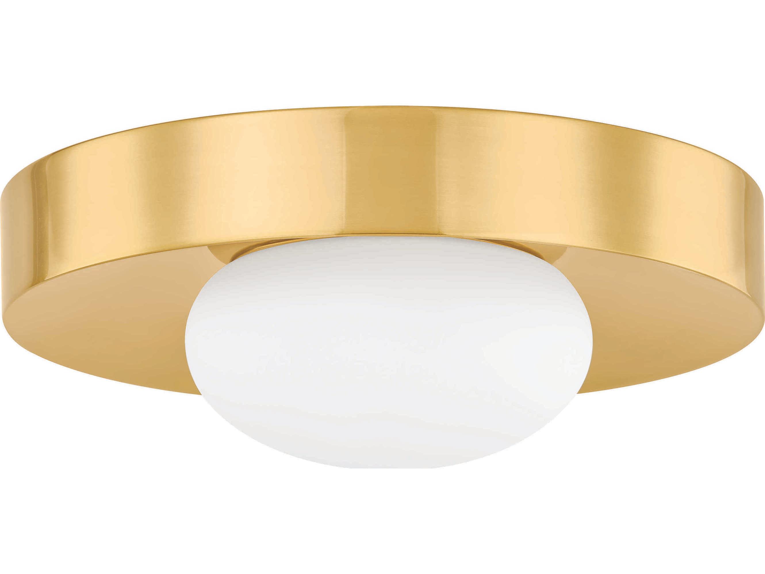 Mitzi Pepa 1-Light Aged Brass Round Flush Mount