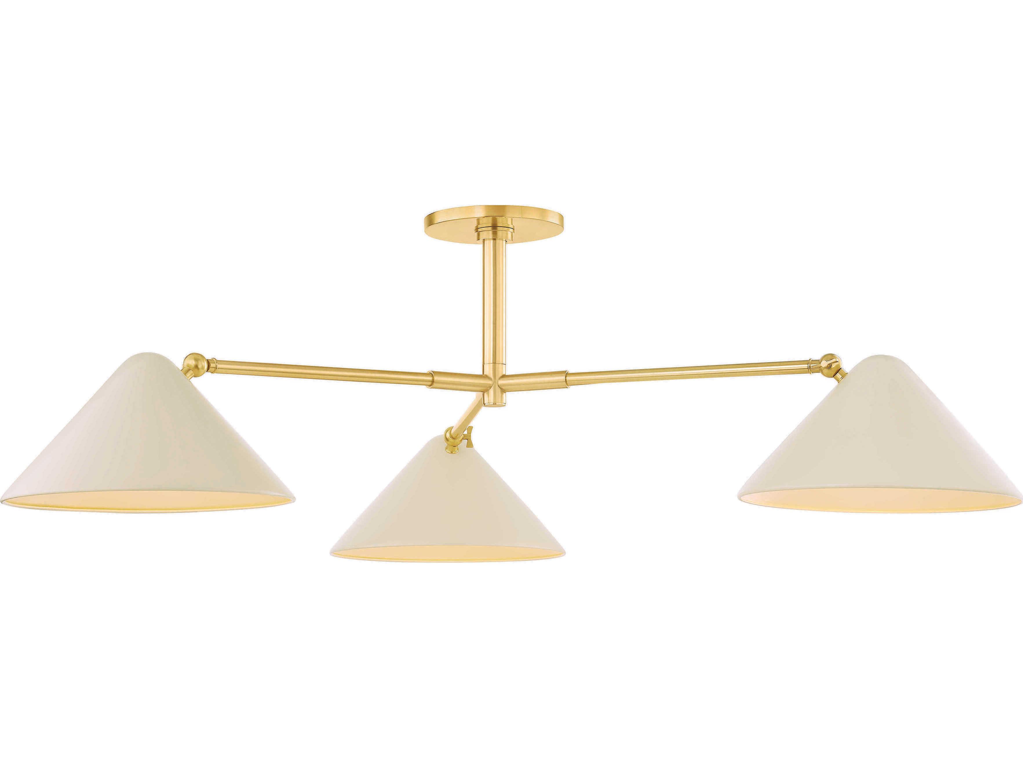 Mitzi Sonja 3-Light True Bronze Soft Bisque Semi Flush Mount