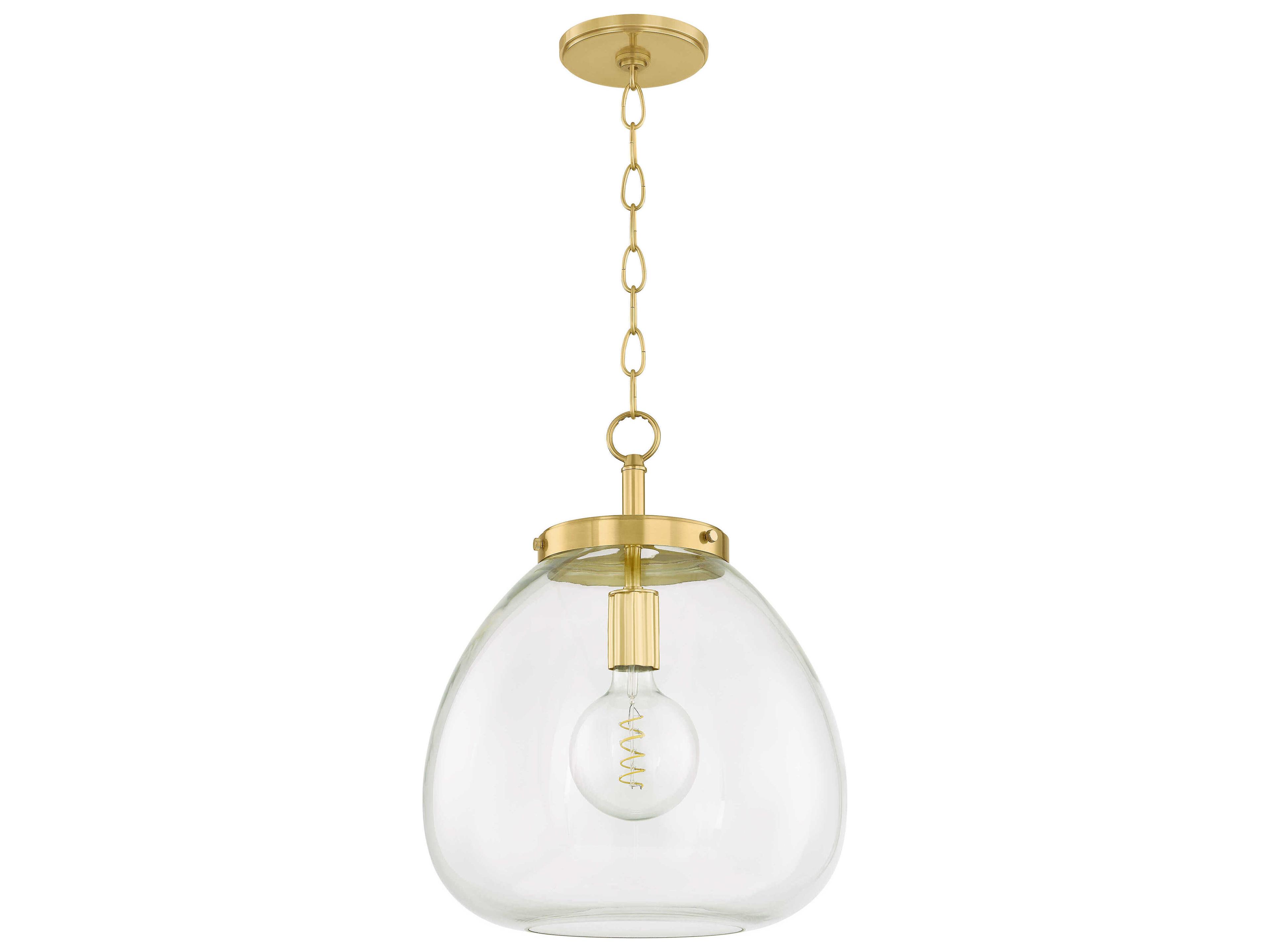 Mitzi Della 1-Light Aged Brass Pendant