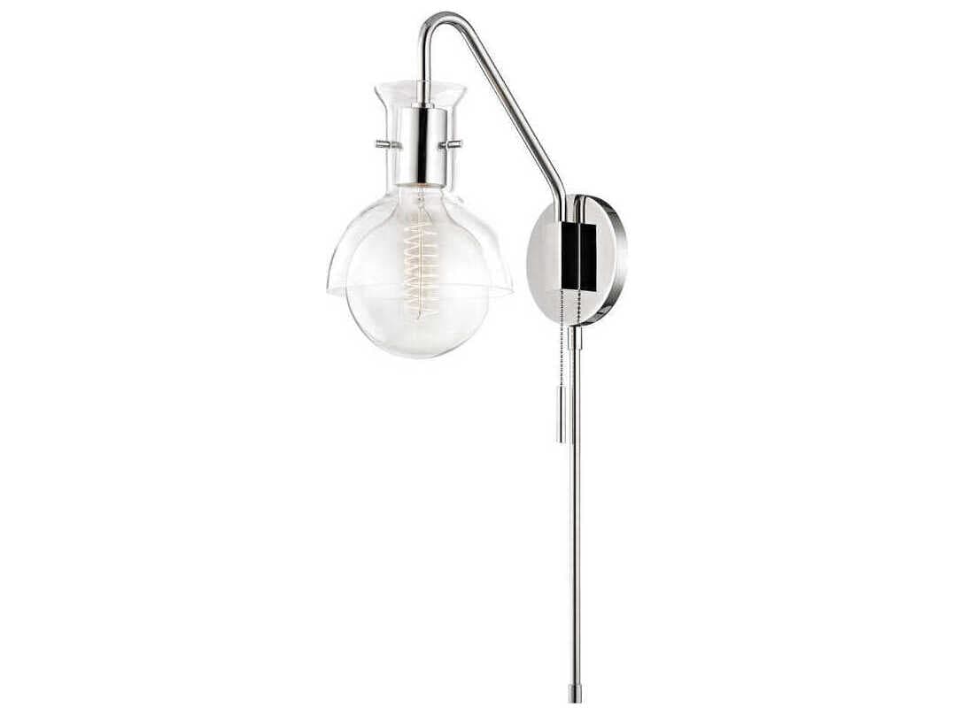 Mitzi Riley 1-Light Polished Nickel Glass Wall Sconce