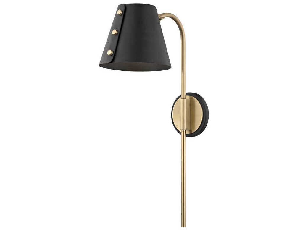 Mitzi Meta 1-Light Aged Brass Black LED Wall Sconce