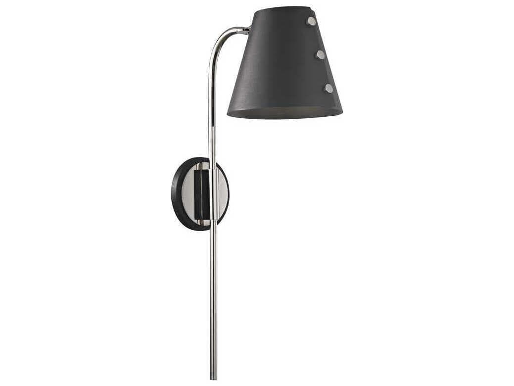 Mitzi Meta 1-Light Polished Nickel Black LED Wall Sconce