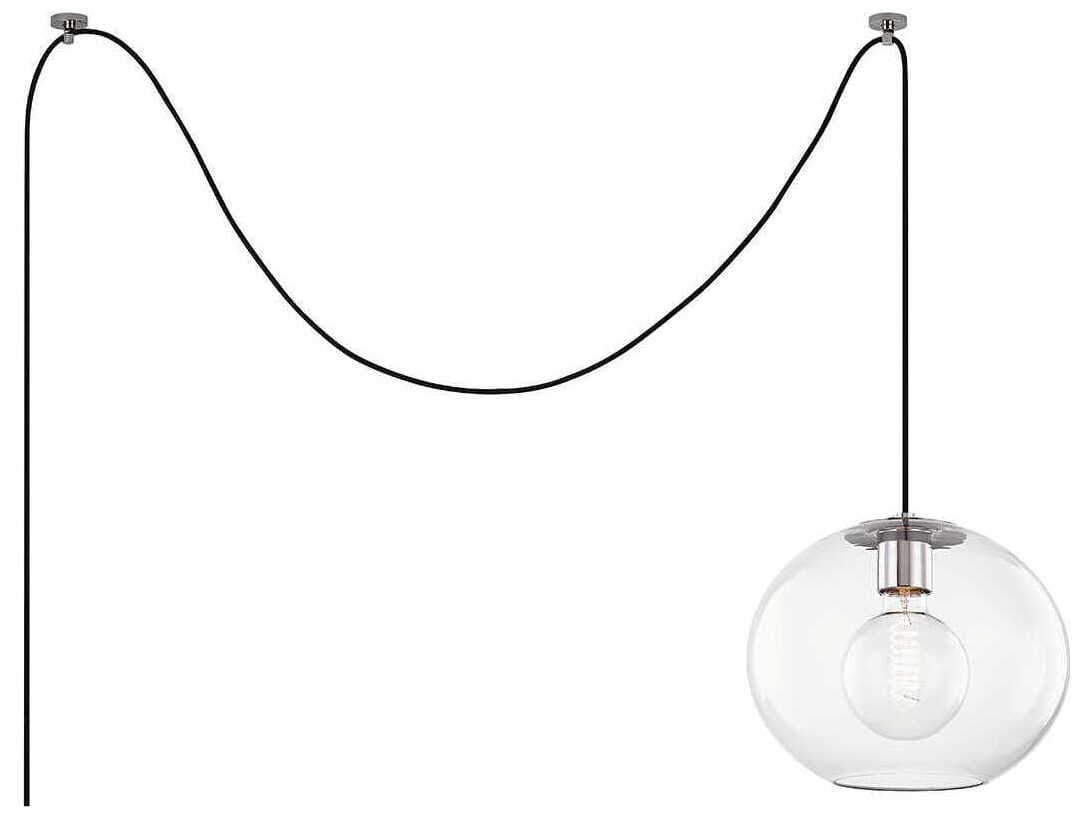 Mitzi Margot 1-Light Polished Nickel Glass Globe Pendant