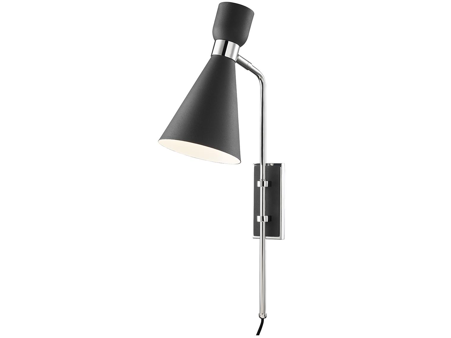 Mitzi Willa 1-Light Polished Nickel Black Wall Sconce