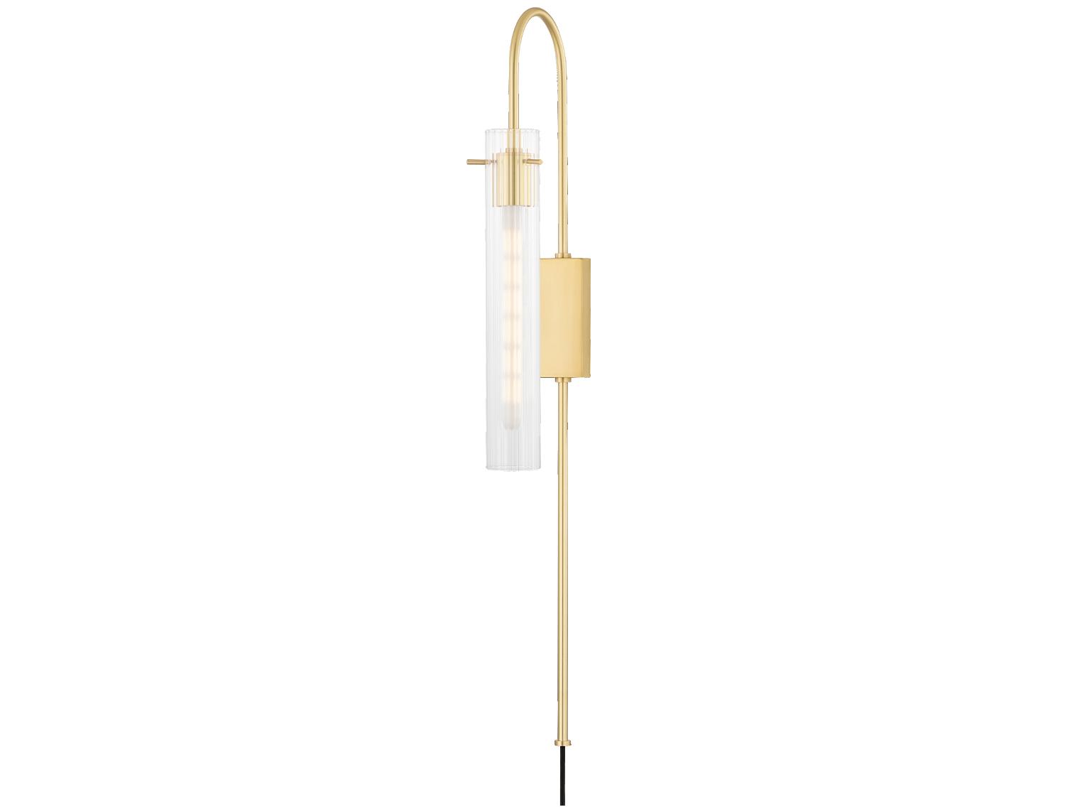 Mitzi Nettie 1-Light Aged Brass Glass Wall Sconce