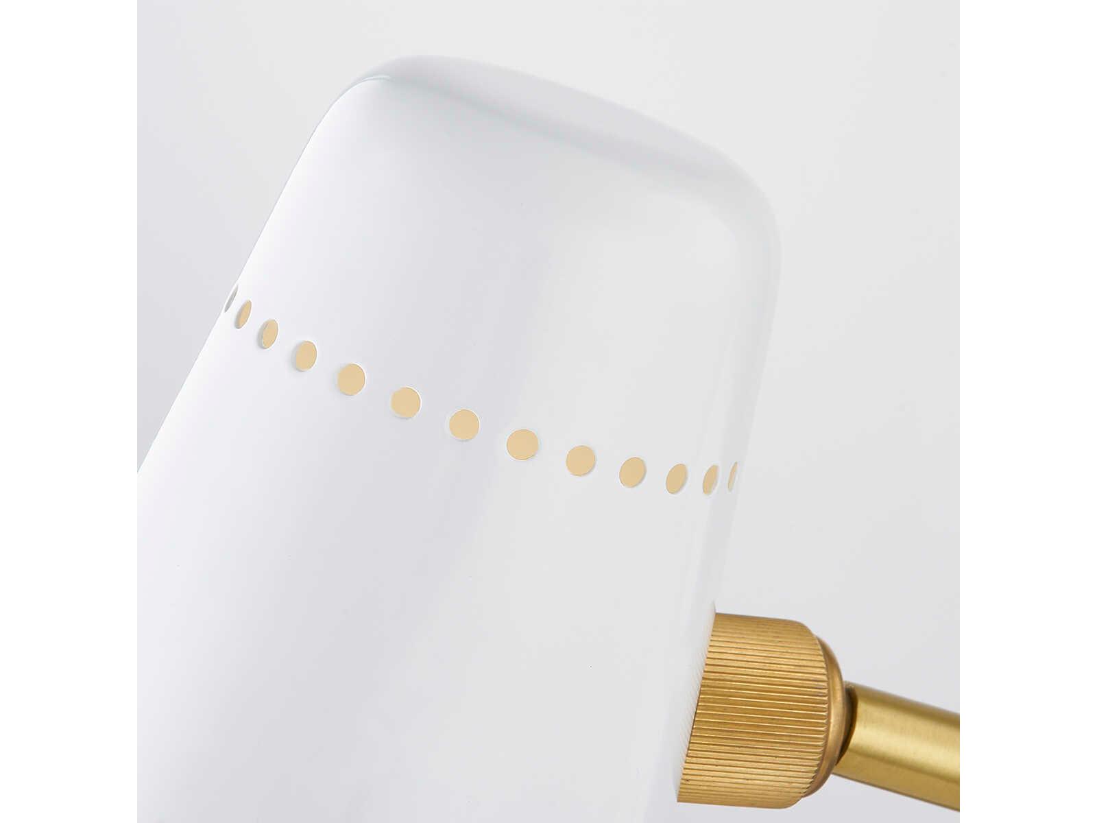 Mitzi Alex 1-Light Aged Brass White Swing Wall Sconce