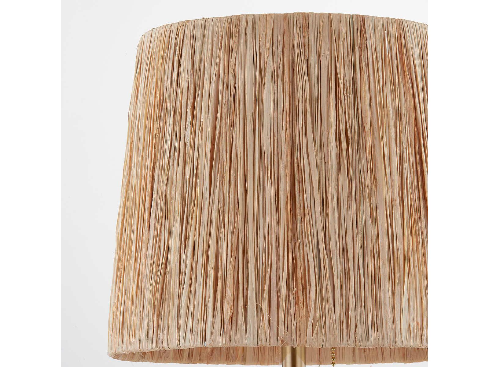 Mitzi Aneesa Aged Brass Natural Raffia White Table Lamp