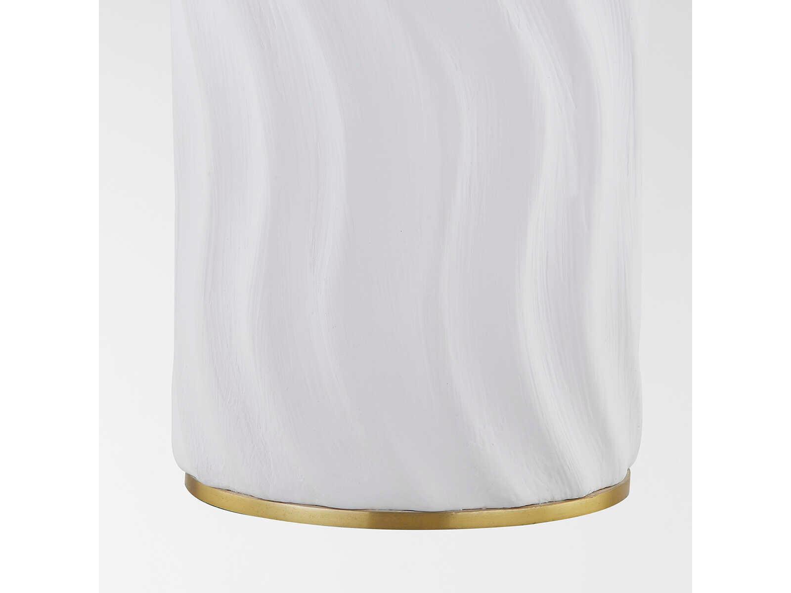 Mitzi Daniella Aged Brass Natural Raffia White Table Lamp