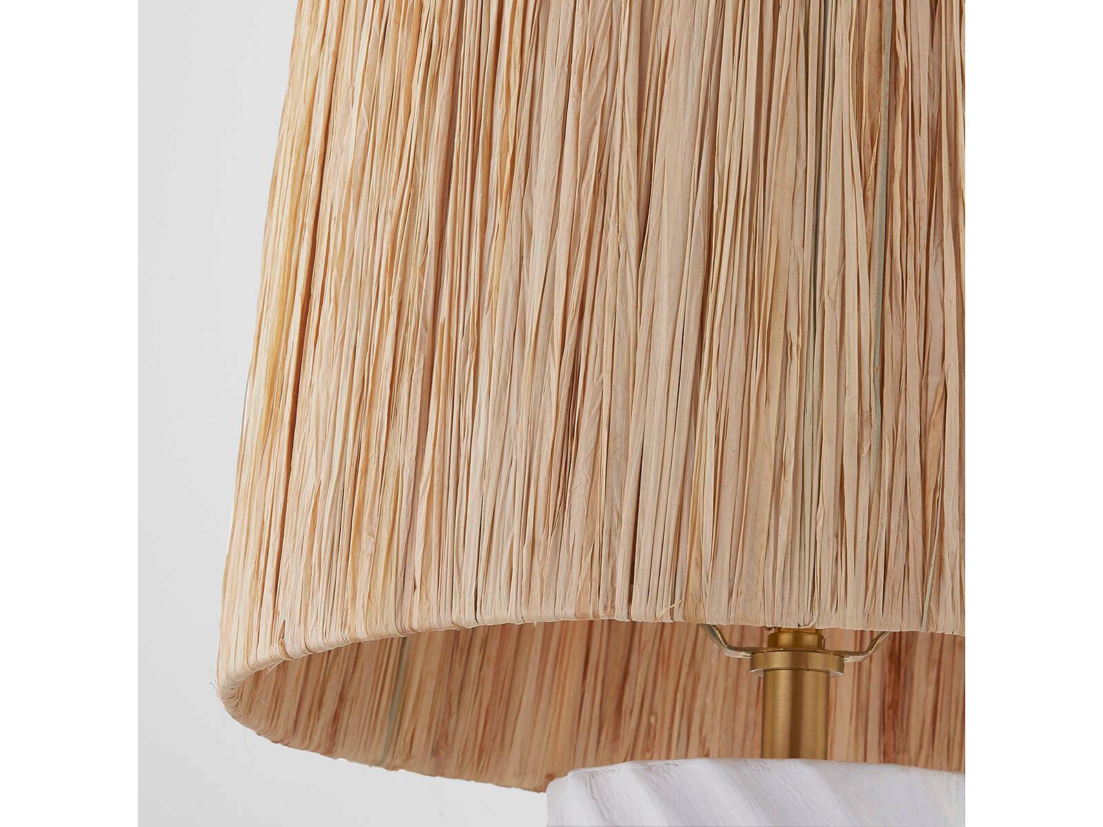 Mitzi Daniella Aged Brass Natural Raffia White Table Lamp