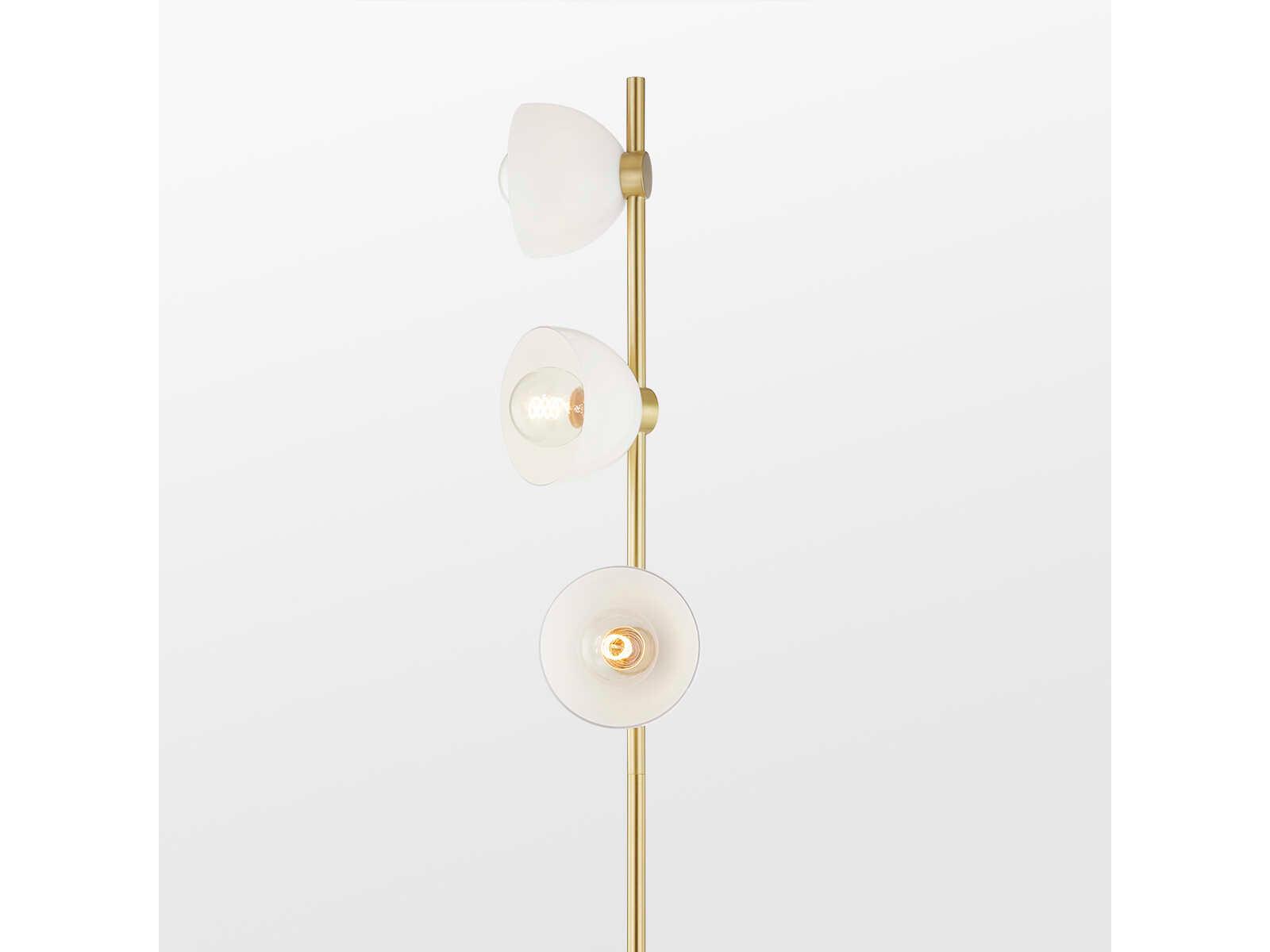 Mitzi Belle Aged Brass Opal Glossy Glass Floor Lamp