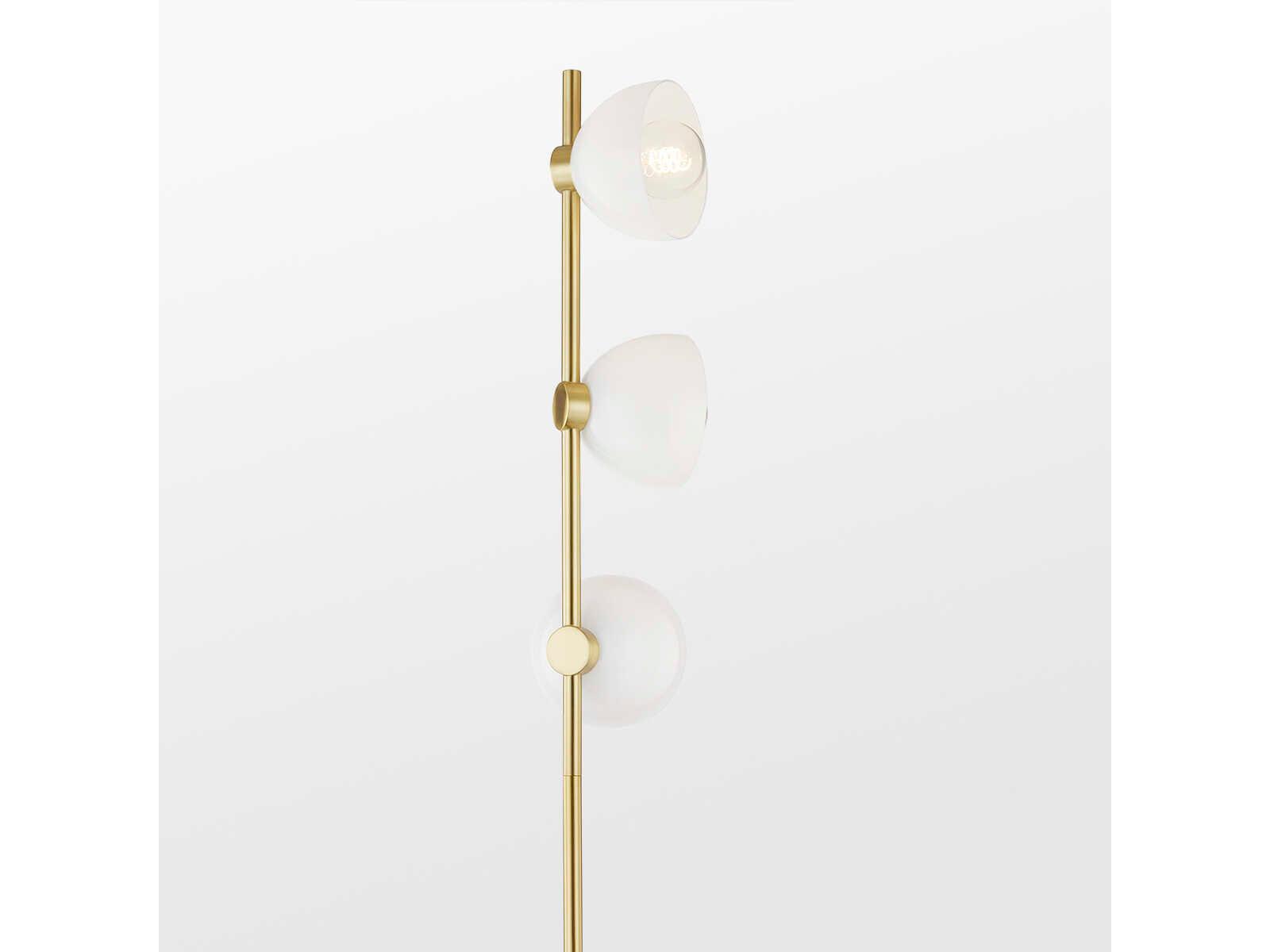Mitzi Belle Aged Brass Opal Glossy Glass Floor Lamp