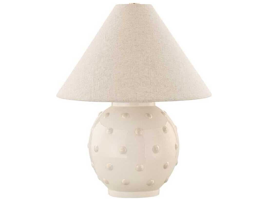 Mitzi Annabelle Aged Brass Natural Linen Off White Table Lamp