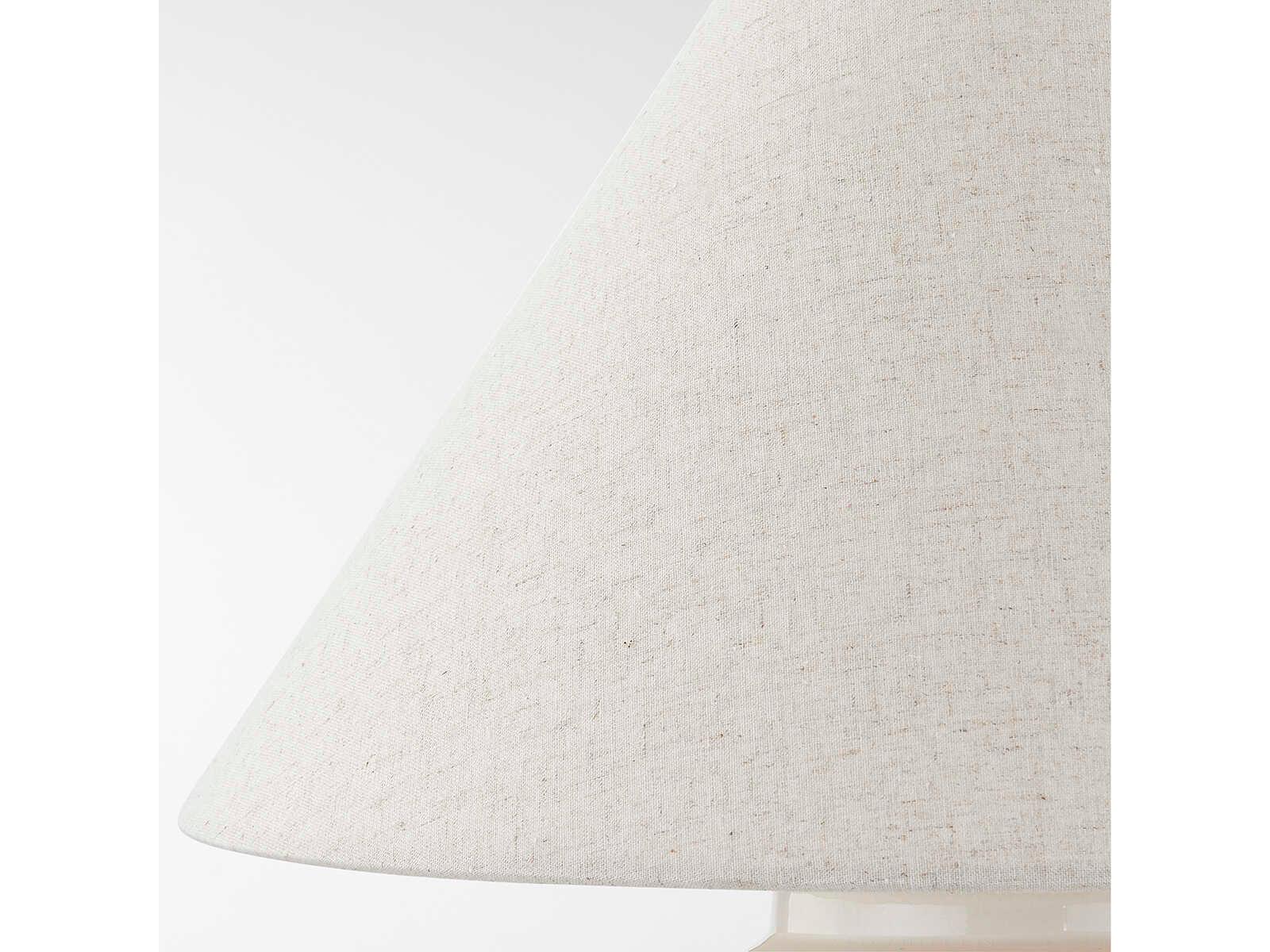 Mitzi Annabelle Aged Brass Natural Linen Off White Table Lamp