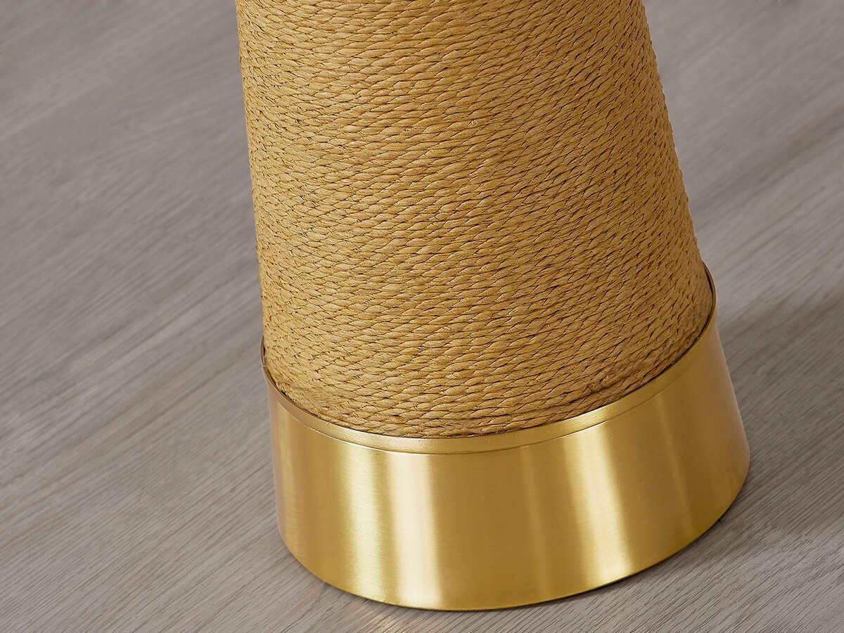 Mitzi Indie Aged Brass White Linen Floor Lamp