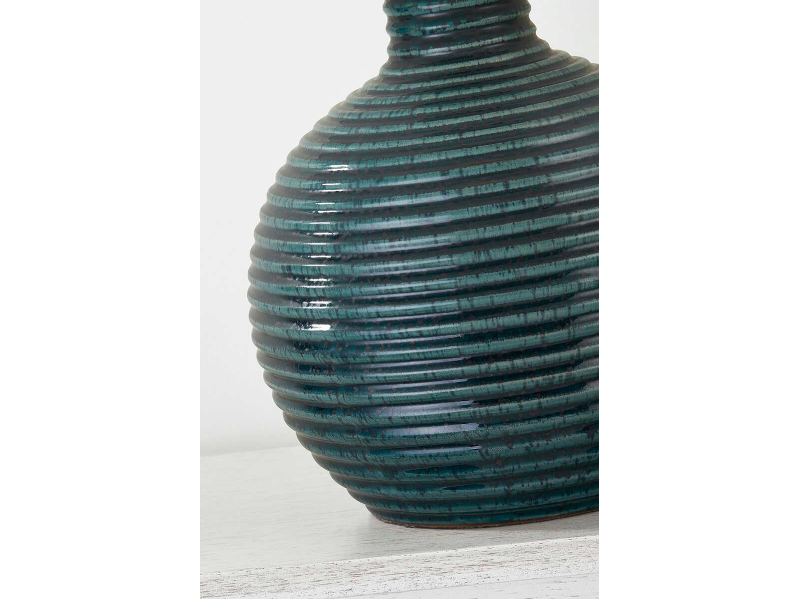 Mitzi Sara Aged Brass White Linen Green Table Lamp