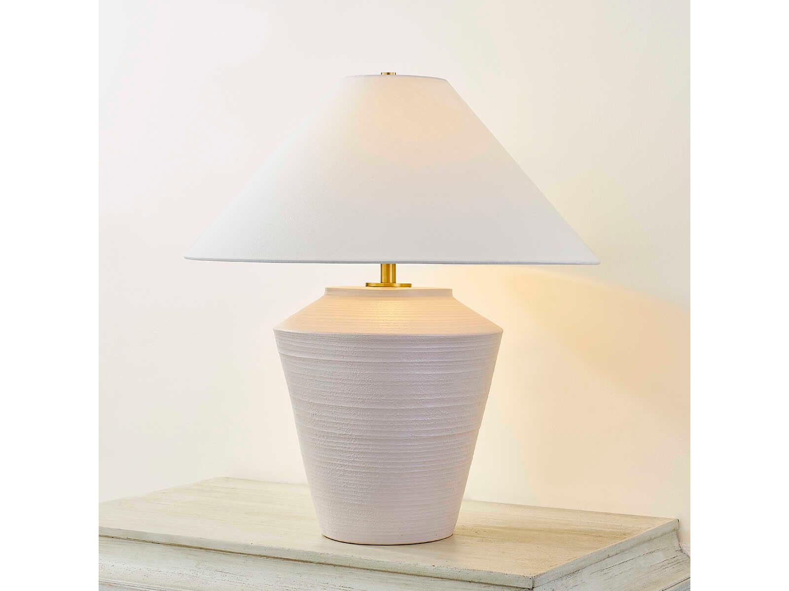 Mitzi Rachie White Linen Table Lamp