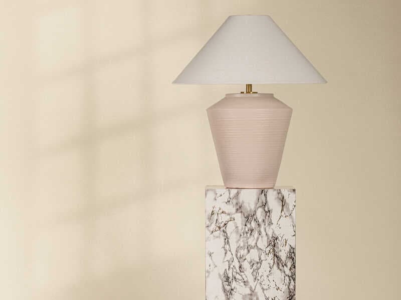 Mitzi Rachie White Linen Table Lamp