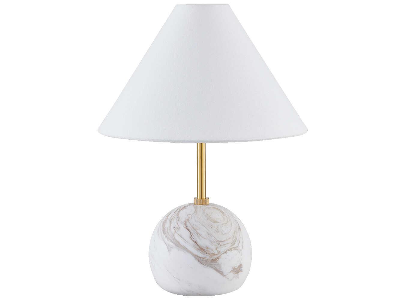 Mitzi Jewel Aged Brass White Table Lamp
