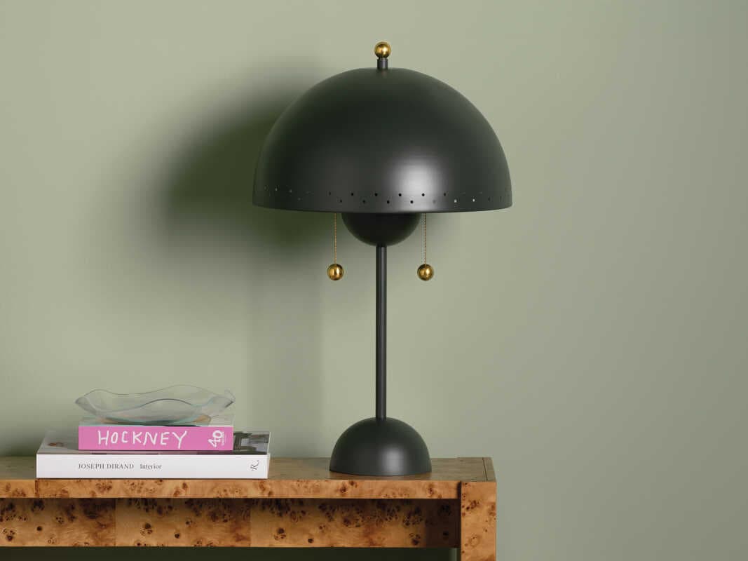 Mitzi Jojo Aged Brass Soft Studio Green Buffet Lamp