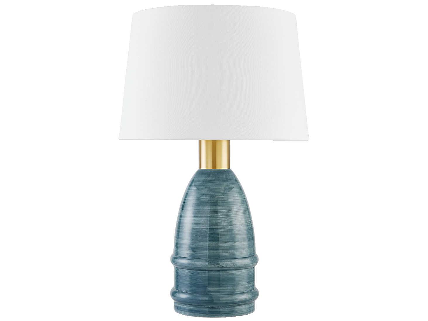 Mitzi Tenley Aged Brass Ceramic Inchyra Blue Buffet Lamp