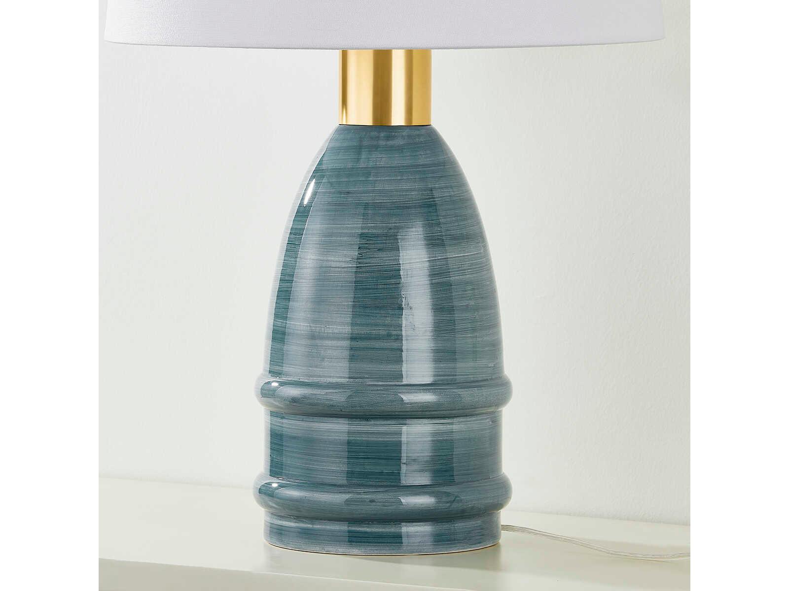 Mitzi Tenley Aged Brass Ceramic Inchyra Blue Buffet Lamp