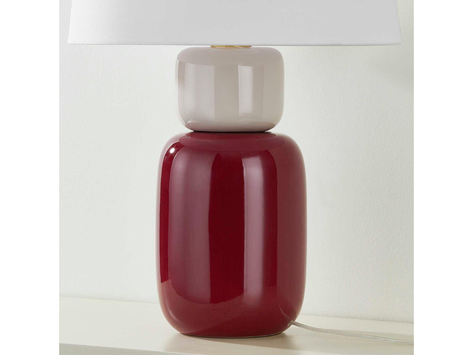 Mitzi Batya Aged Brass Ceramic Bordeaux Blush Red Table Lamp
