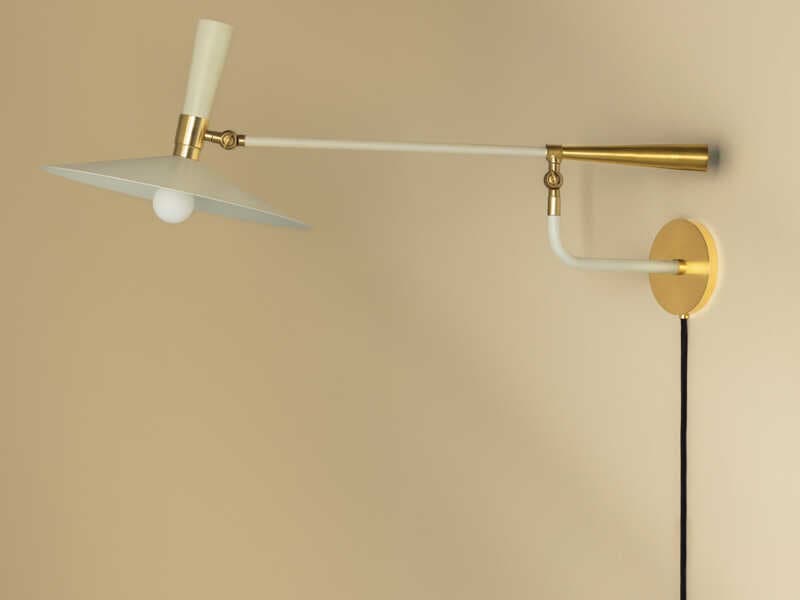 Mitzi Milena 1-Light Aged Brass Soft Cream Swing Wall Sconce