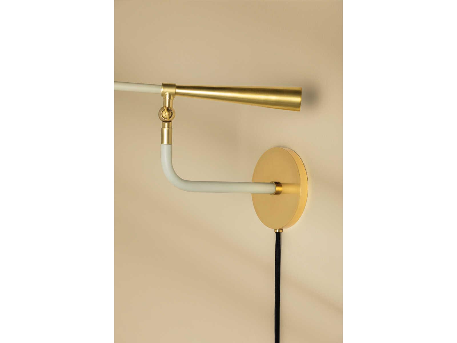 Mitzi Milena 1-Light Aged Brass Soft Cream Swing Wall Sconce