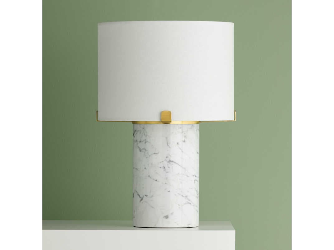 Mitzi Rumi Aged Brass White Linen Table Lamp