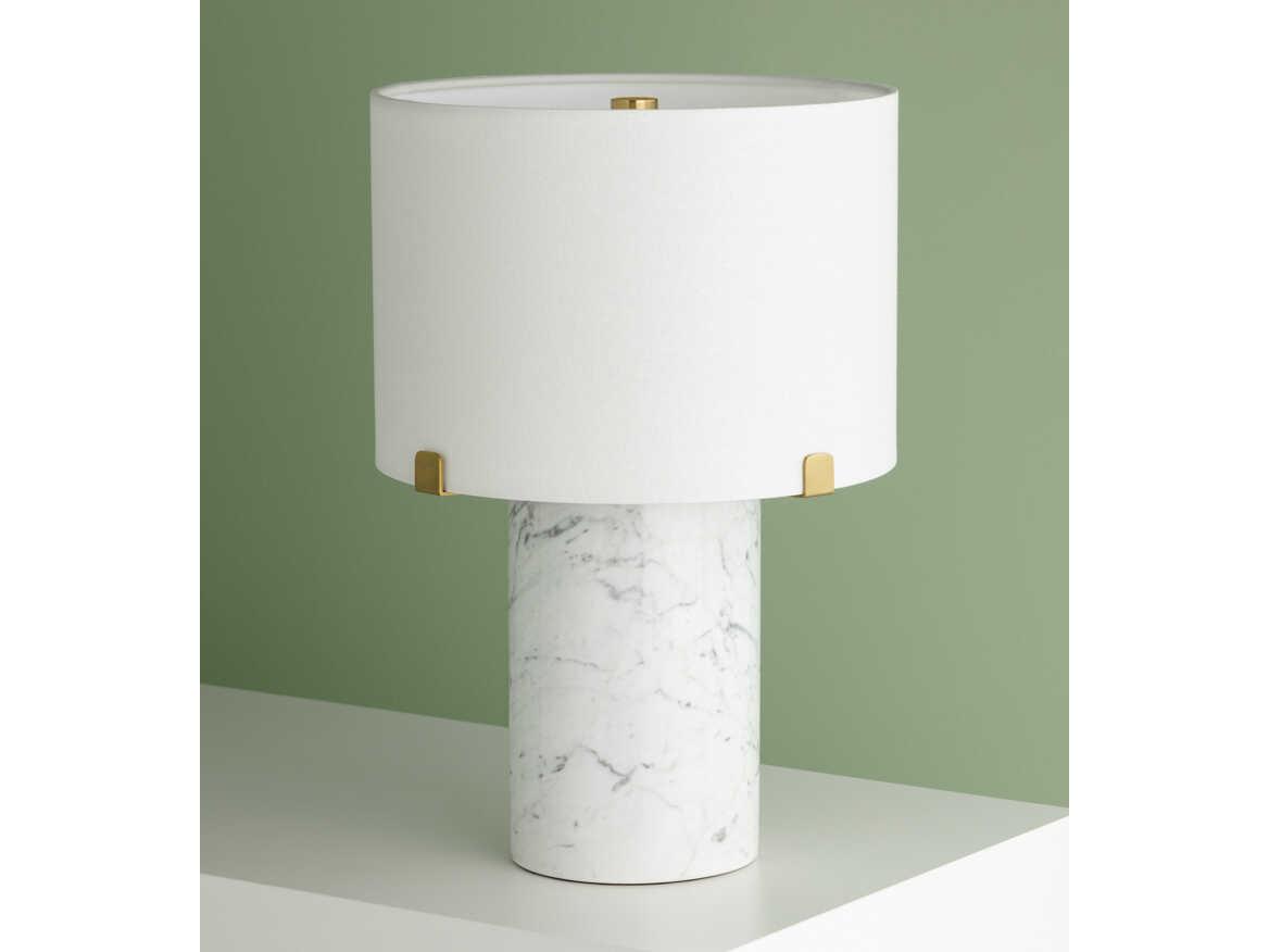 Mitzi Rumi Aged Brass White Linen Table Lamp