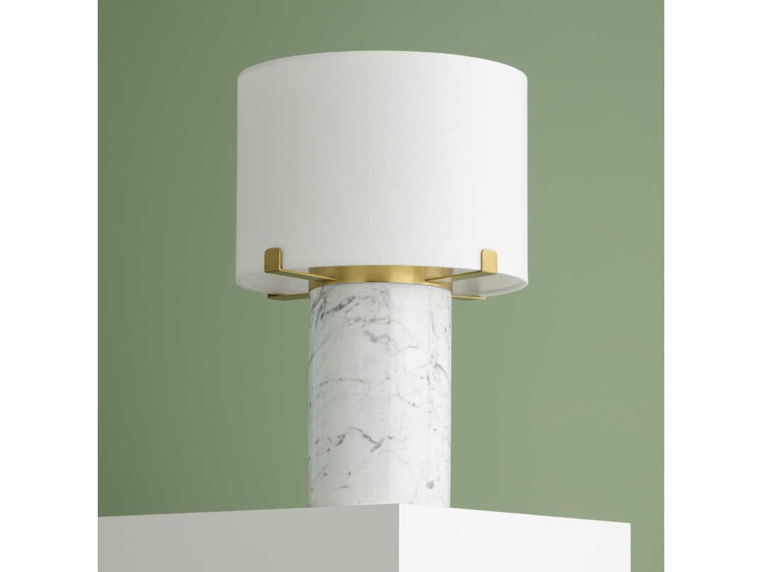 Mitzi Rumi Aged Brass White Linen Table Lamp