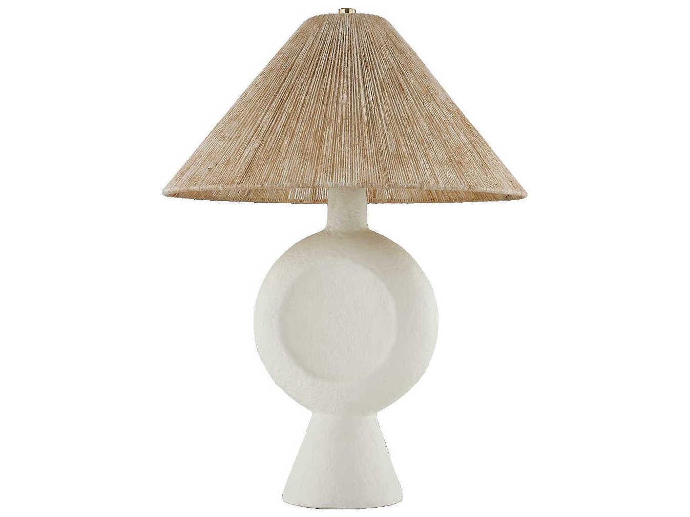 Mitzi Centella Aged Brass White Plaster Natural Jute String Woven Table Lamp