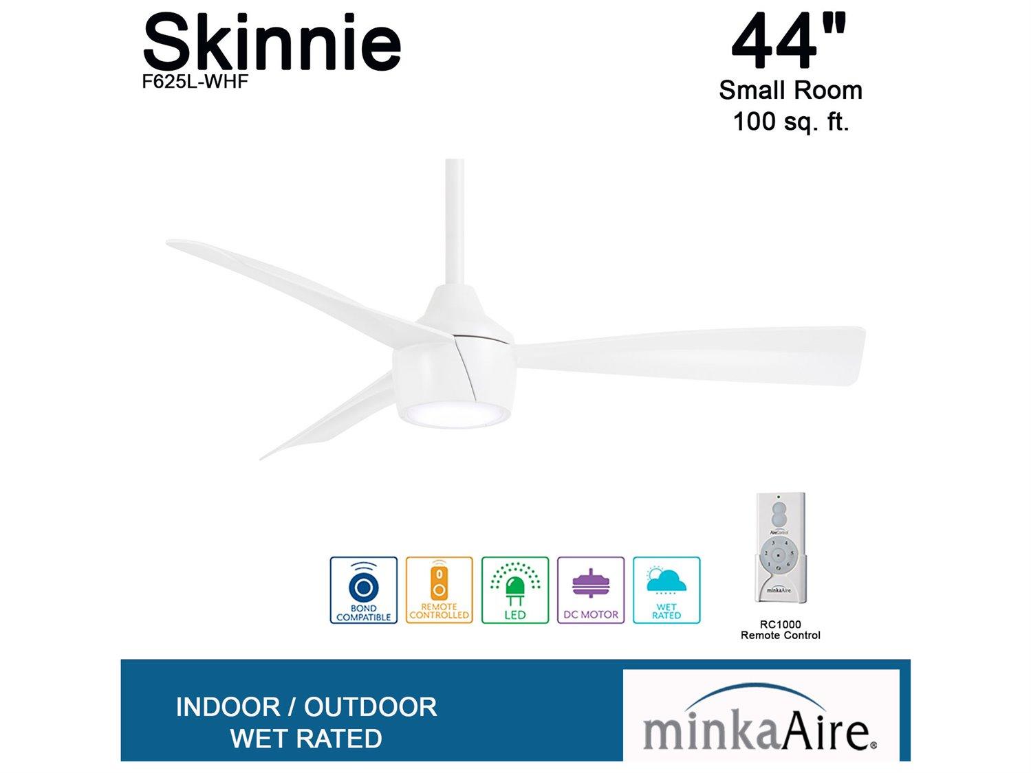 Minka-Aire Skinnie 1 - Light 44" LED Outdoor Ceiling Fan
