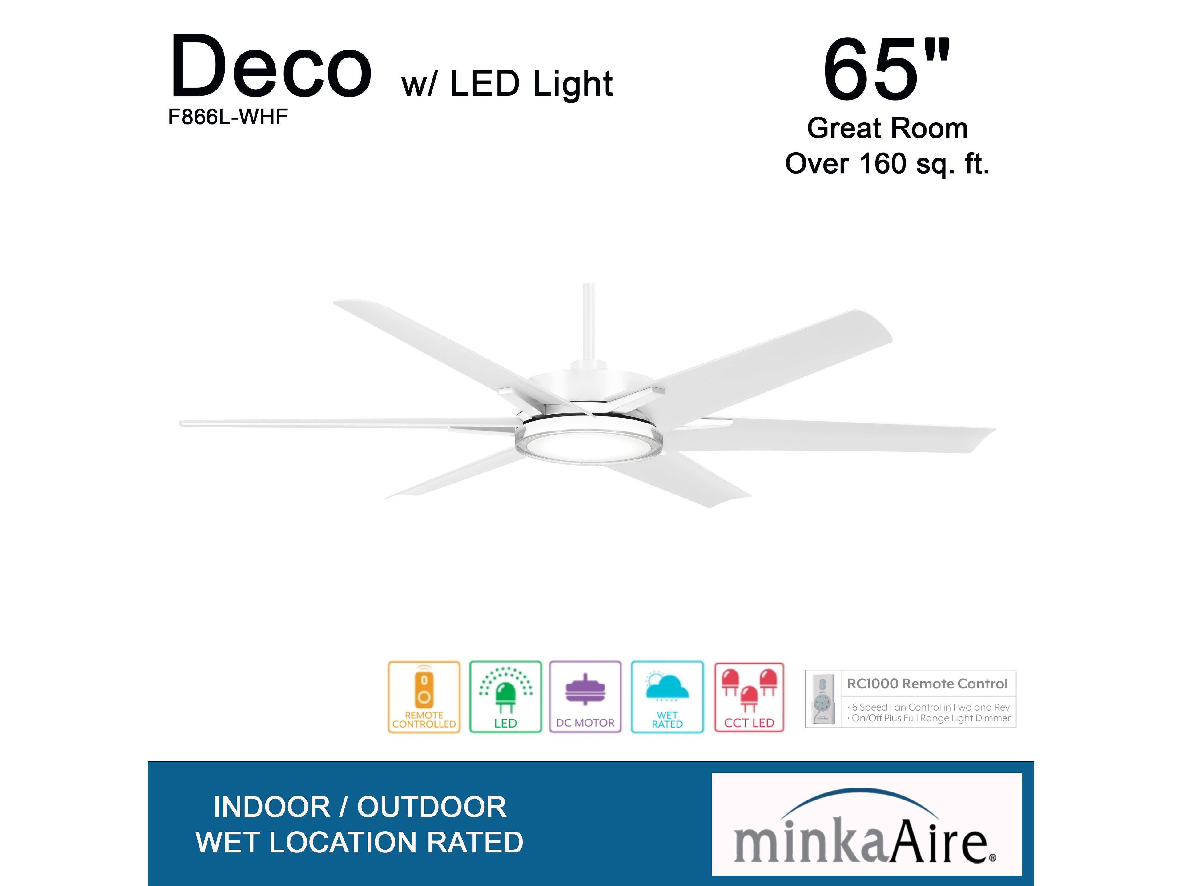Minka-Aire Deco 1 - Light 65" LED Outdoor Ceiling Fan