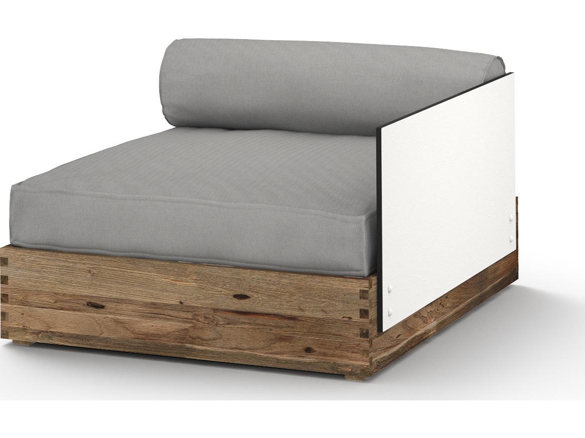 MamaGreen Aiko Teak Cushion Modular Left Arm Outdoor Lounge Chair