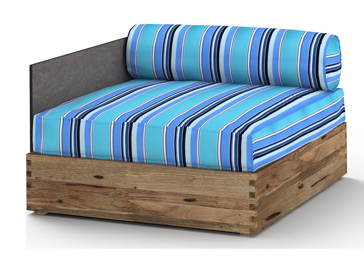 MamaGreen Aiko Teak Cushion Modular Right Arm Outdoor Patio Lounge Chair