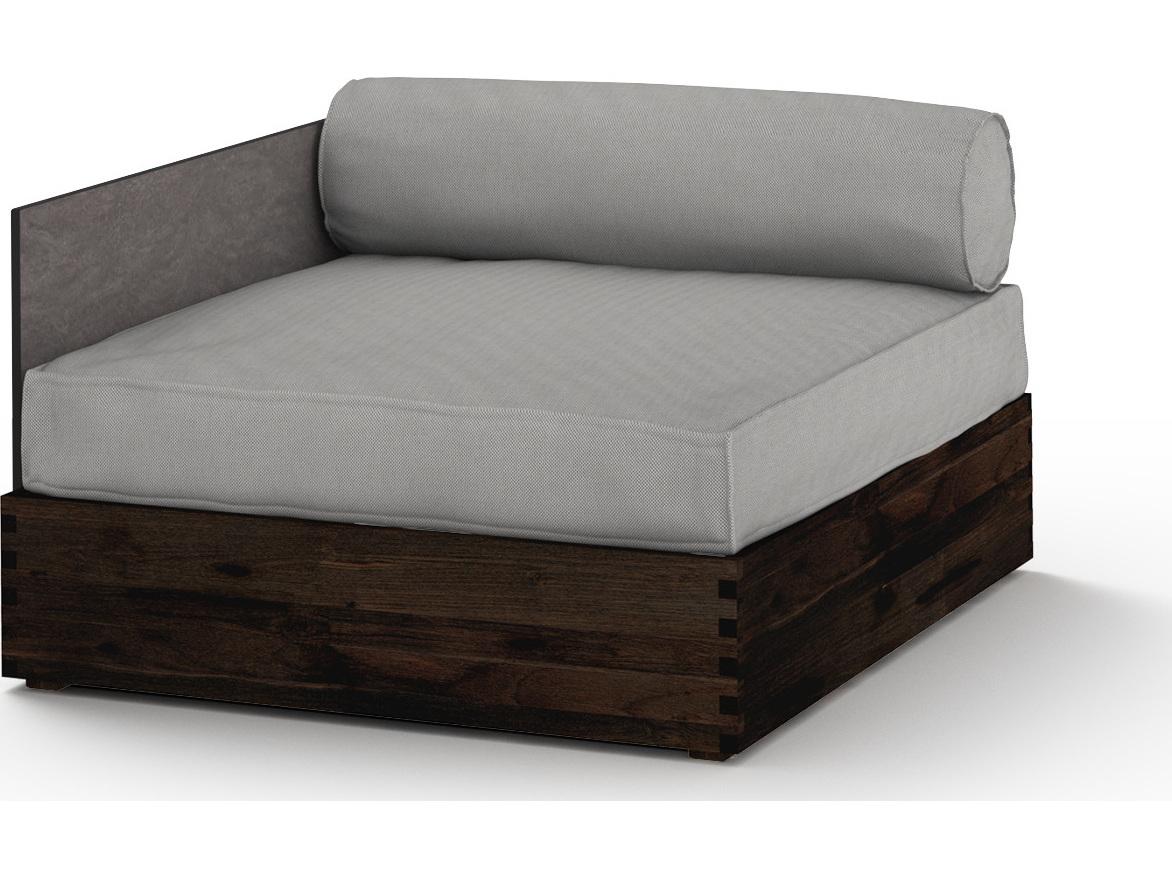 MamaGreen Aiko Teak Cushion Modular Right Arm Outdoor Patio Lounge Chair
