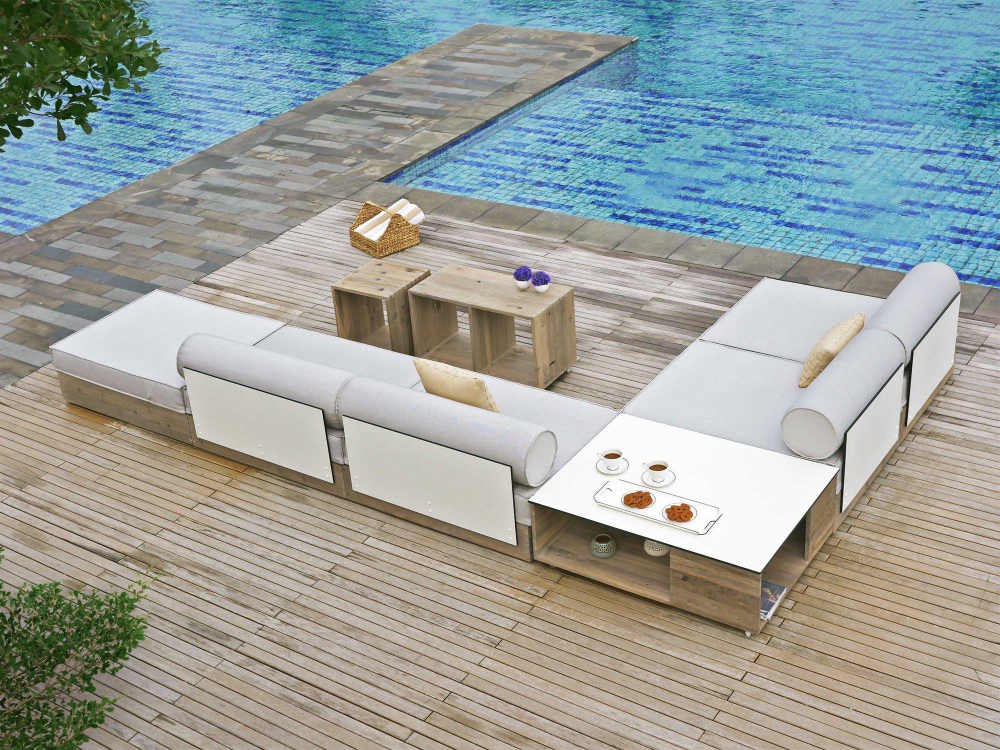 Mamagreen Aiko Teak Cushion Outdoor Patio Lounge Set