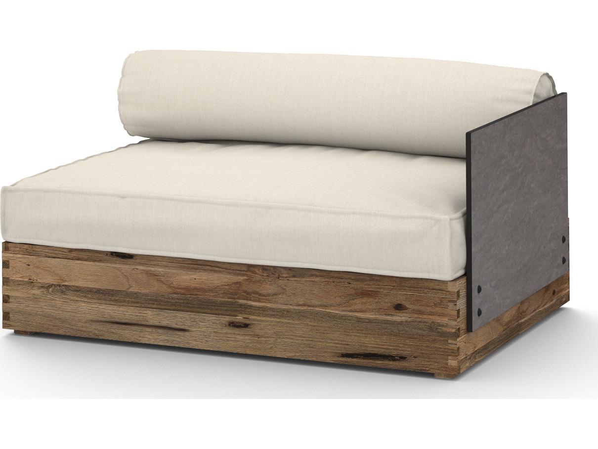 MamaGreen Aiko Teak Cushion Modular Left Arm Outdoor Patio Lounge Chair