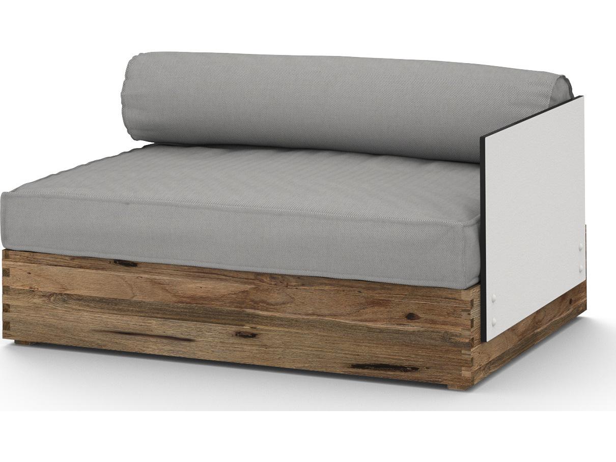 MamaGreen Aiko Teak Cushion Modular Left Arm Outdoor Patio Lounge Chair