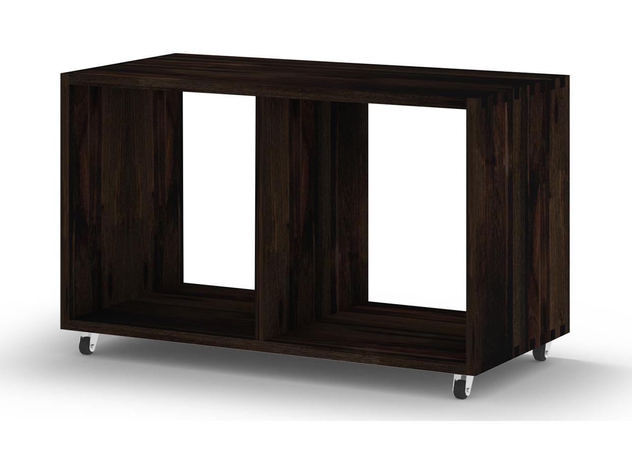 MamaGreen Aiko Teak Rectangular Rolling Outdoor Patio Coffee Table