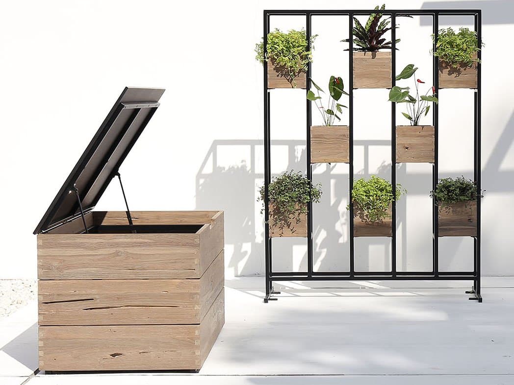 MamaGreen Aiko Teak Aluminum Planter Set
