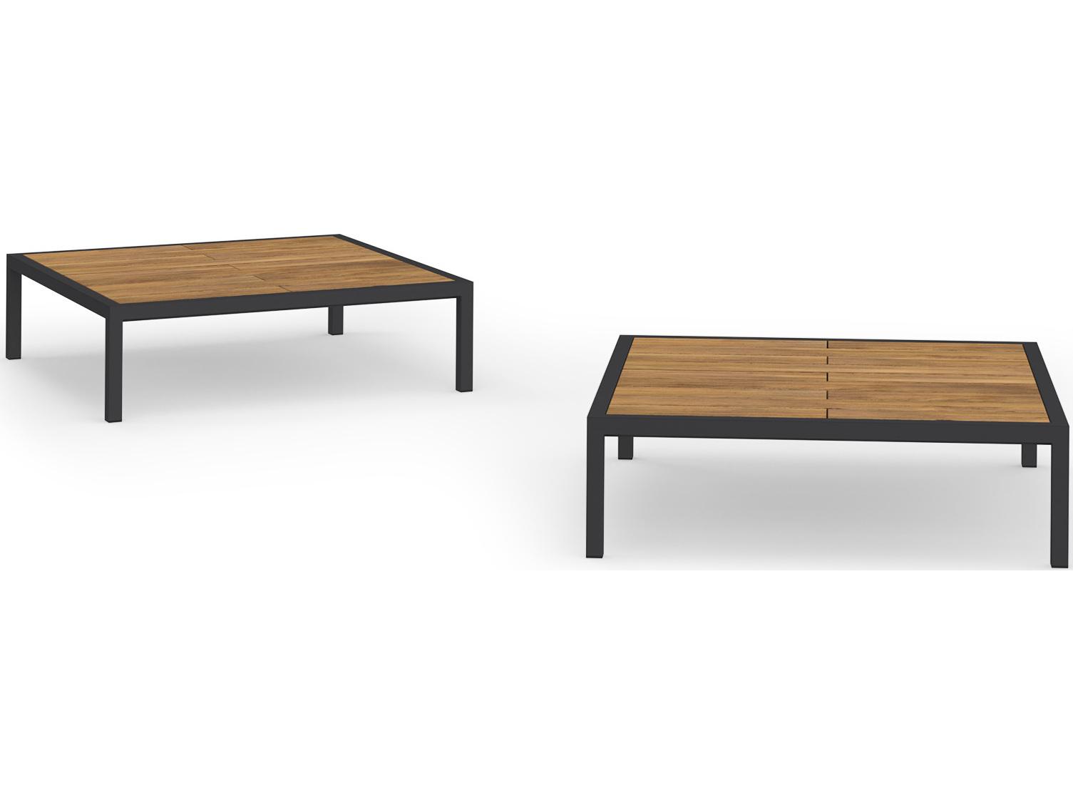 Albatross Stainless Steel Square Teak Top Low Table