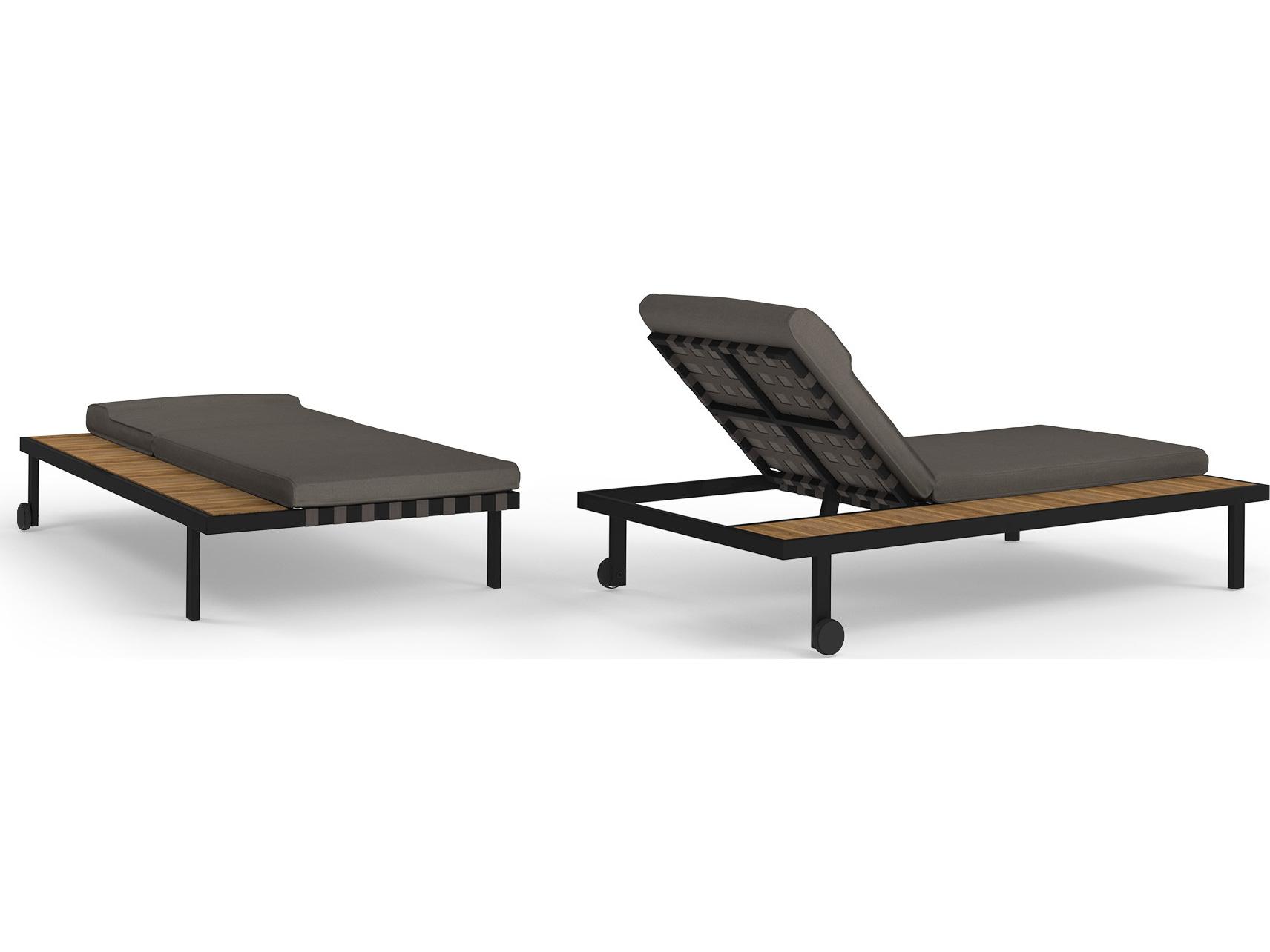 MamaGreen Albatross 304 Stainless Steel Multi-Location Sunbed Outdoor Patio Chaise Lounge with Side Tray