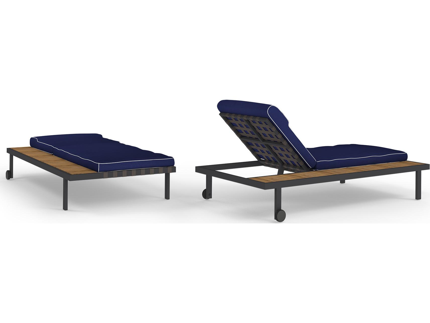 MamaGreen Albatross 304 Stainless Steel Multi-Location Sunbed Outdoor Patio Chaise Lounge with Side Tray