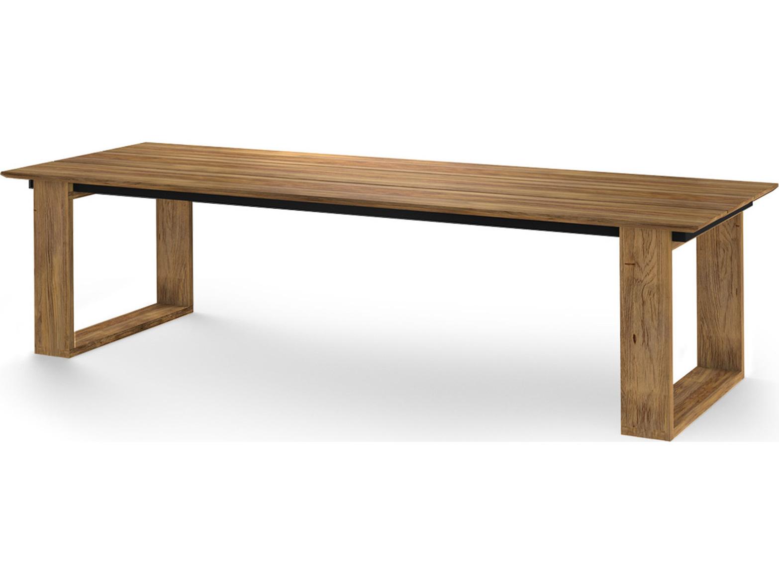 MamaGreen Big Daddy Teak Rectangular 3 Slat Patio Dining Table